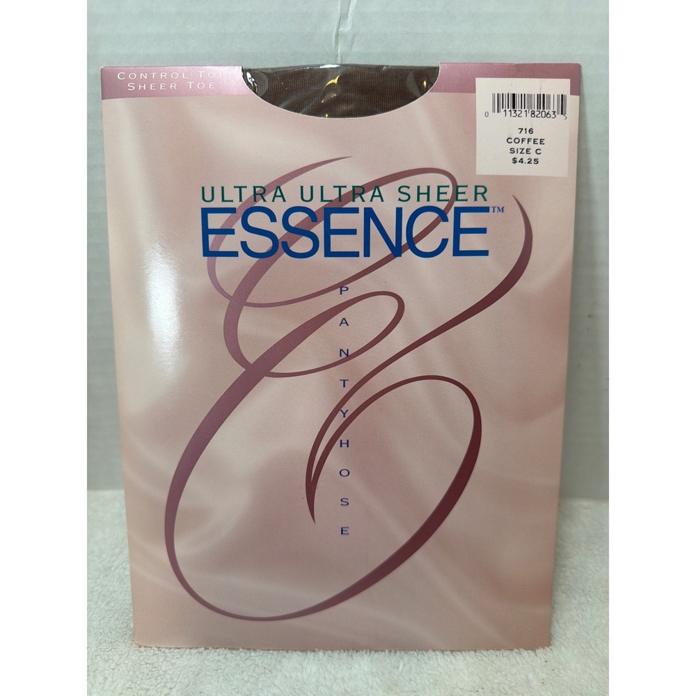 NOS VTG Essence Ultra Ultra Sheer Pantyhose Control‎ Top Sheer Toe Coffee Size C